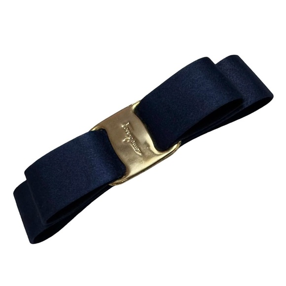 AUTHENTIC Ferragamo VINTAGE Vara Blue Bow Hair Clip Barrette main image 10